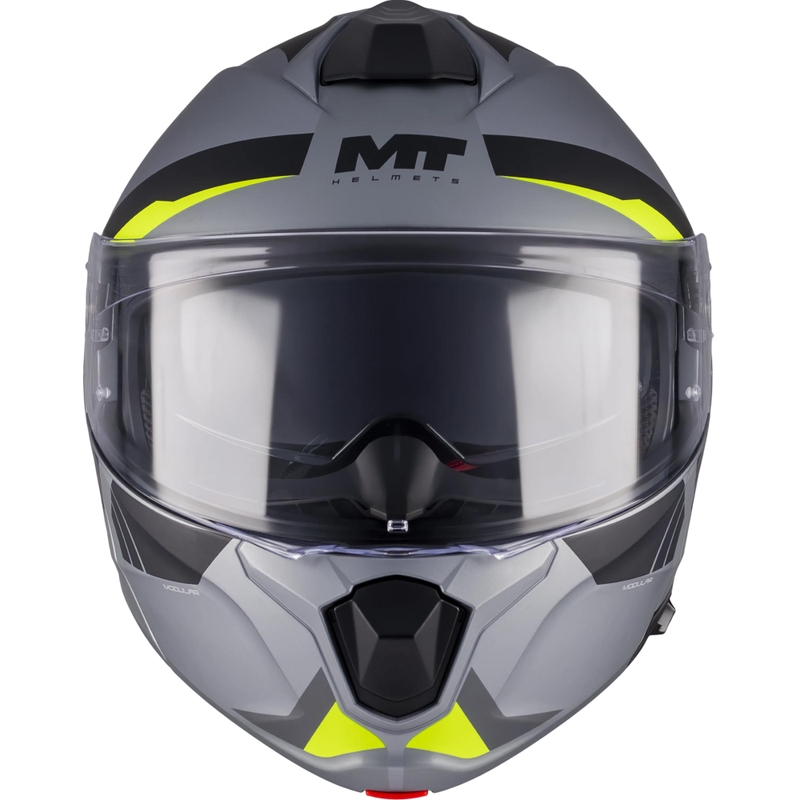 Cască de motocicletă pliabilă MT Genesis R SV Cheeky C3 negru-gri-galben fluo