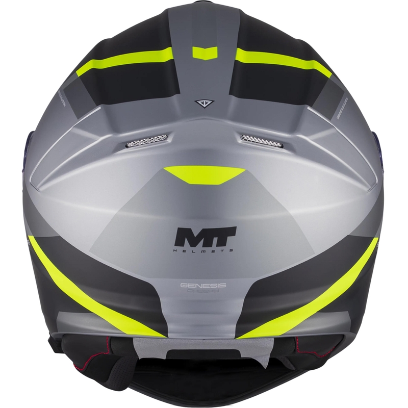 Cască de motocicletă pliabilă MT Genesis R SV Cheeky C3 negru-gri-galben fluo