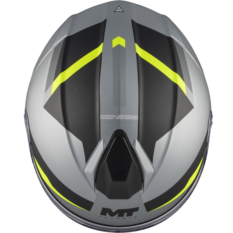 Cască de motocicletă pliabilă MT Genesis R SV Cheeky C3 negru-gri-galben fluo