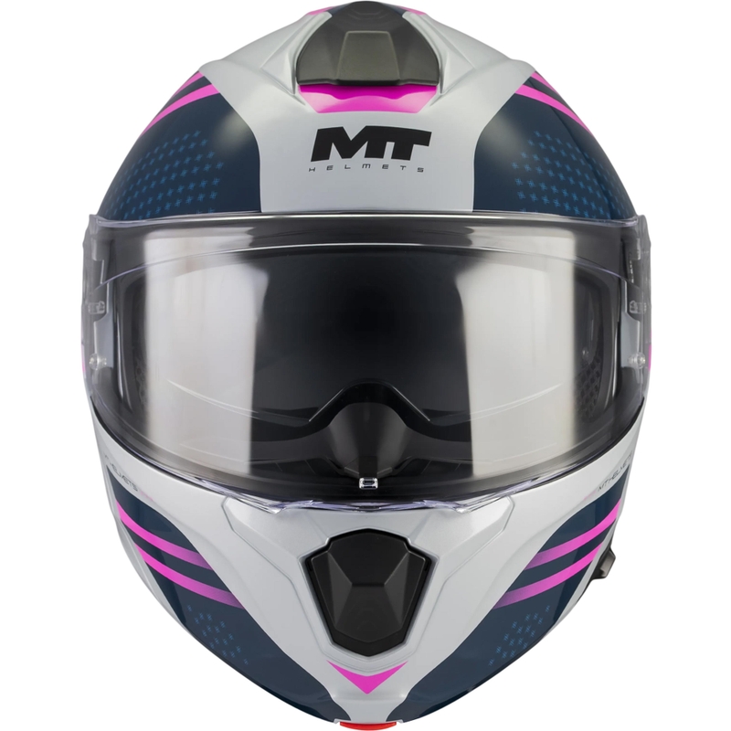 Cască de motocicletă pliabilă MT Genesis R SV Vibe C8 gri-albastru-roz