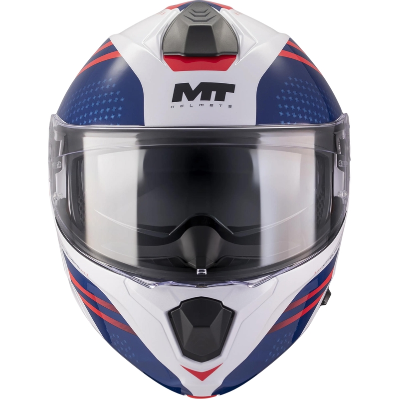 Cască de motocicletă pliabilă MT Genesis R SV Vibe A7 alb-albastru-roșu