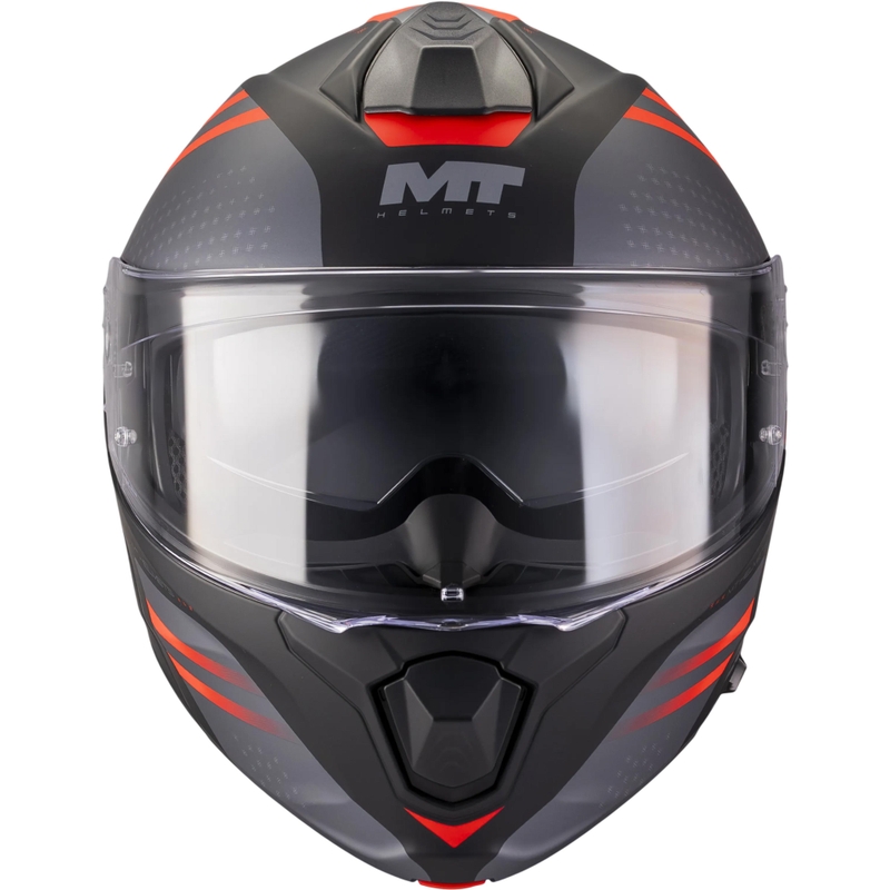Cască de motocicletă pliabilă MT Genesis R SV Vibe B5 negru mat-gri-roșu