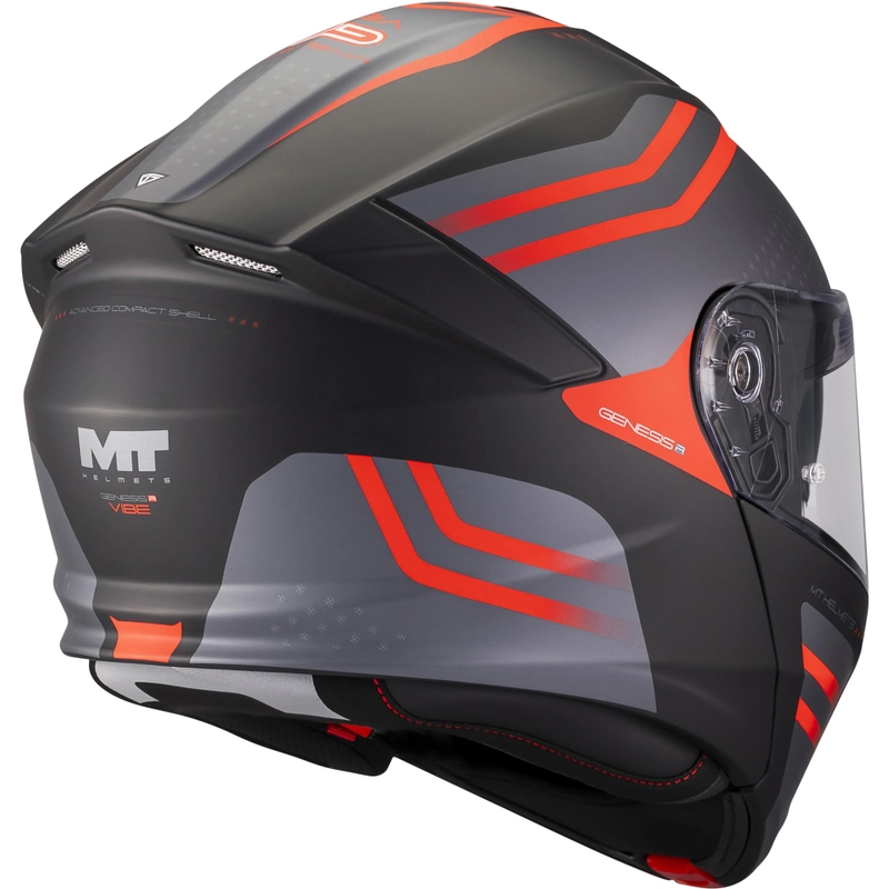Cască de motocicletă pliabilă MT Genesis R SV Vibe B5 negru mat-gri-roșu