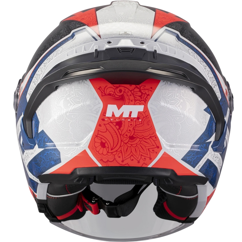 Cască de motocicletă deschisă MT Cosmo SV Danish 26 Season C5 albastru-roșu-alb-negru