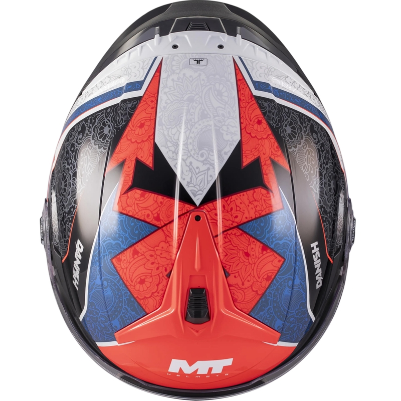 Cască de motocicletă deschisă MT Cosmo SV Danish 26 Season C5 albastru-roșu-alb-negru