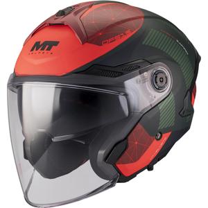 Cască de motocicletă deschisă MT Cosmo SV Zafiro C16 roșu-verde mat