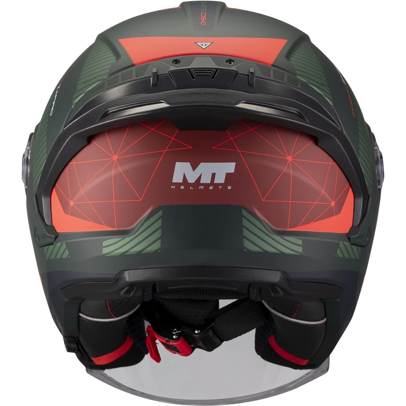 Cască de motocicletă deschisă MT Cosmo SV Zafiro C16 roșu-verde mat