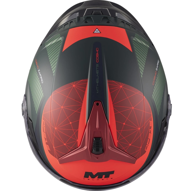 Cască de motocicletă deschisă MT Cosmo SV Zafiro C16 roșu-verde mat