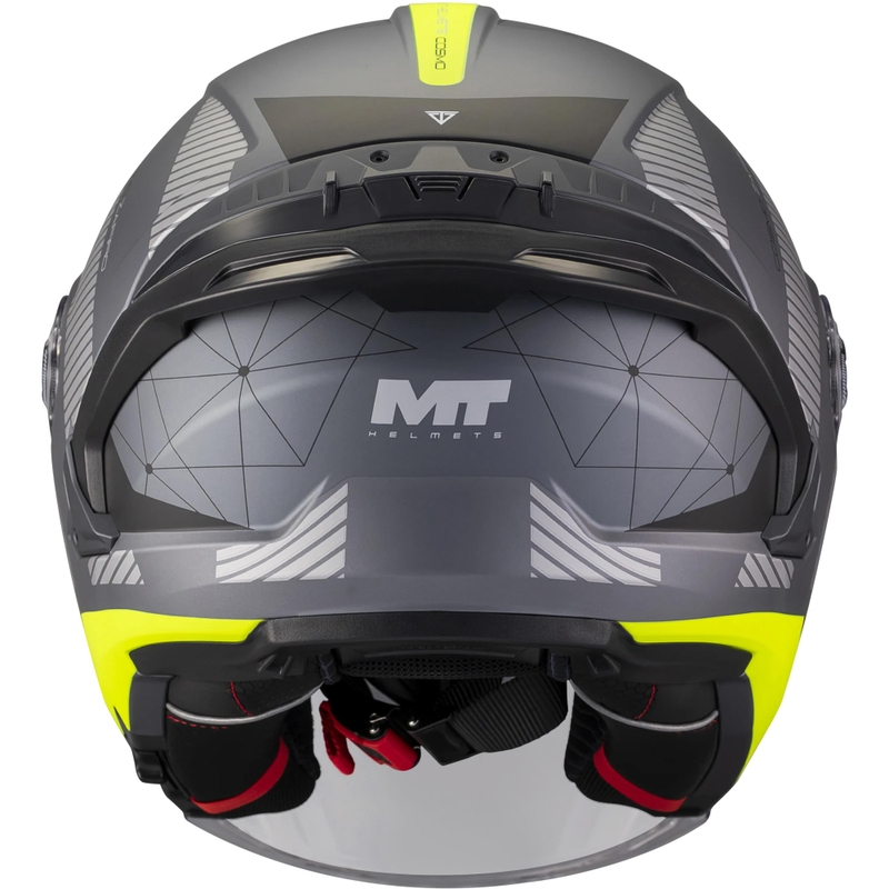 Cască de motocicletă deschisă MT Cosmo SV Zafiro C3 negru mat-gri-galben fluo