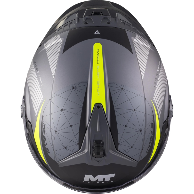 Cască de motocicletă deschisă MT Cosmo SV Zafiro C3 negru mat-gri-galben fluo