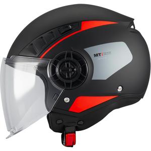 Cască de motocicletă deschisă MT Aeris Demure B5 negru mat-roșu