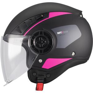 Cască de motocicletă deschisă MT Aeris Demure B5 negru-roz