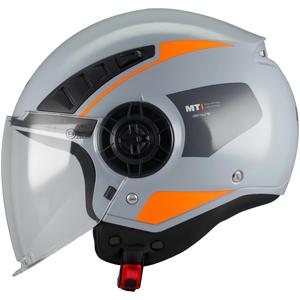 Cască de motocicletă deschisă MT Aeris Demure C4 gri-portocaliu