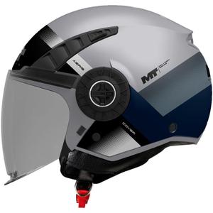 Cască de motocicletă deschisă MT Aeris Cover C2 gri mat-negru-albastru