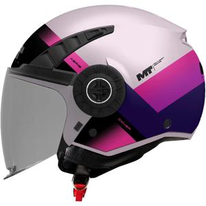 Cască de motocicletă deschisă MT Aeris Cover C8 roz-violet mat
