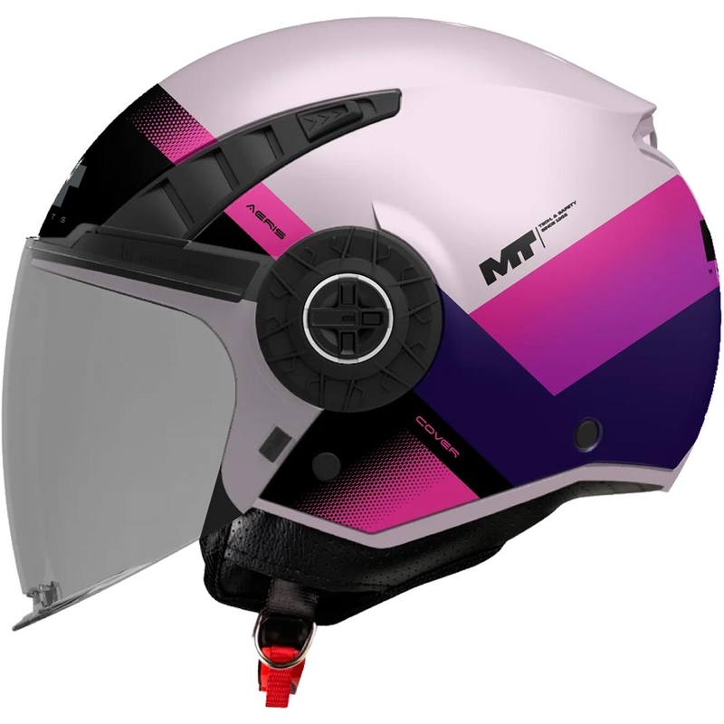 Cască de motocicletă deschisă MT Aeris Cover C8 roz-violet mat