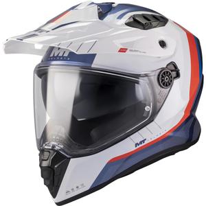 Cască de motocicletă enduro MT Track SV Nomad C0 albastru-alb-roșu