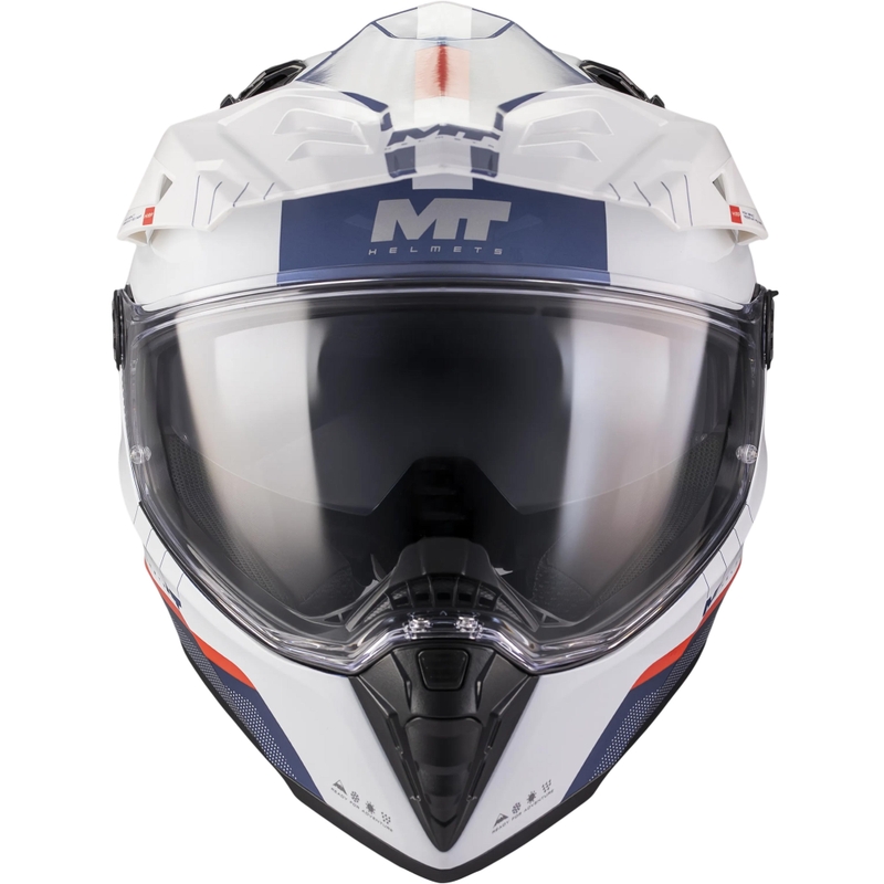 Cască de motocicletă enduro MT Track SV Nomad C0 albastru-alb-roșu