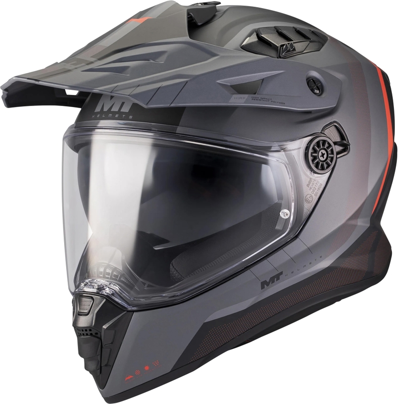 Cască de motocicletă enduro MT Track SV Nomad B25 negru mat-gri-roșu