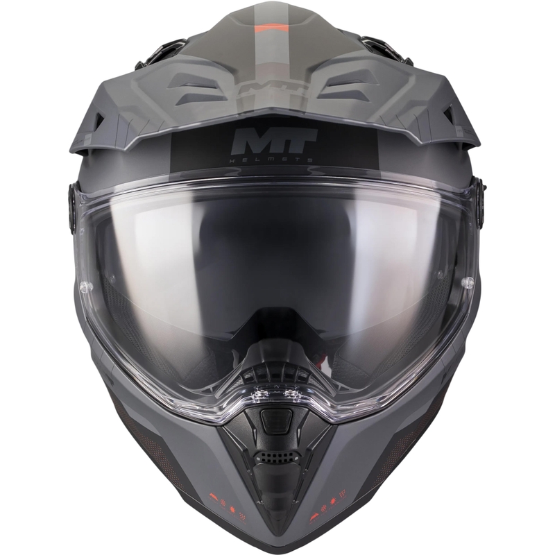 Cască de motocicletă enduro MT Track SV Nomad B25 negru mat-gri-roșu
