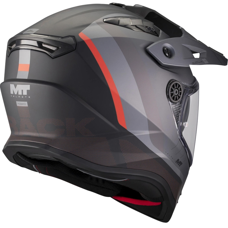 Cască de motocicletă enduro MT Track SV Nomad B25 negru mat-gri-roșu