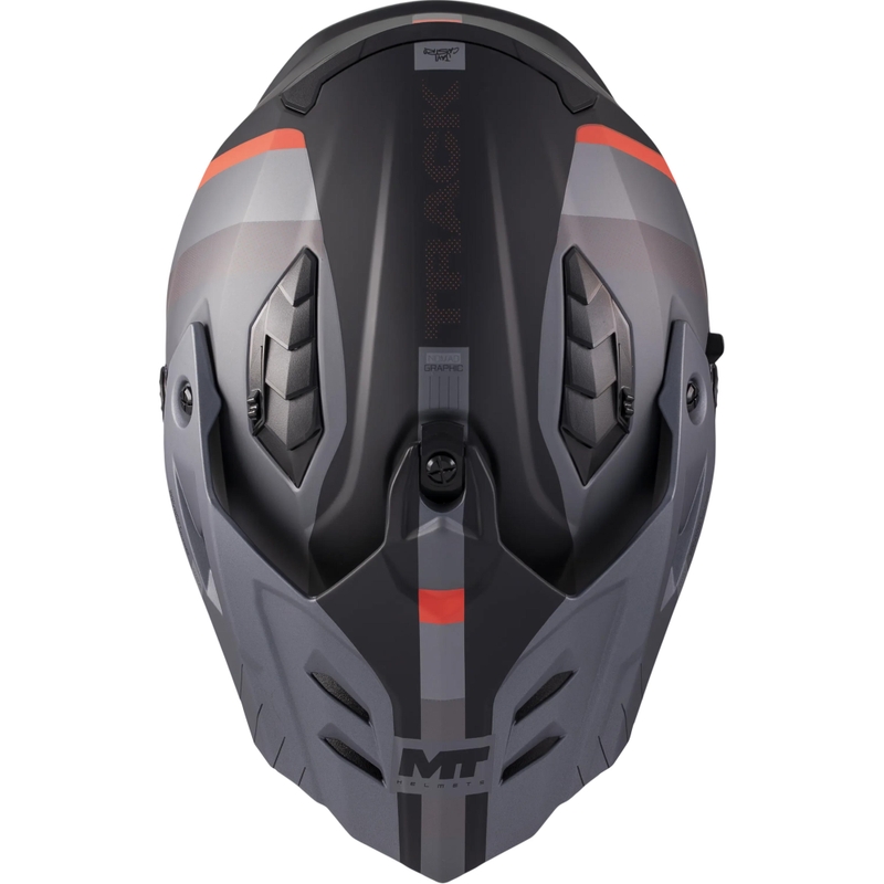 Cască de motocicletă enduro MT Track SV Nomad B25 negru mat-gri-roșu