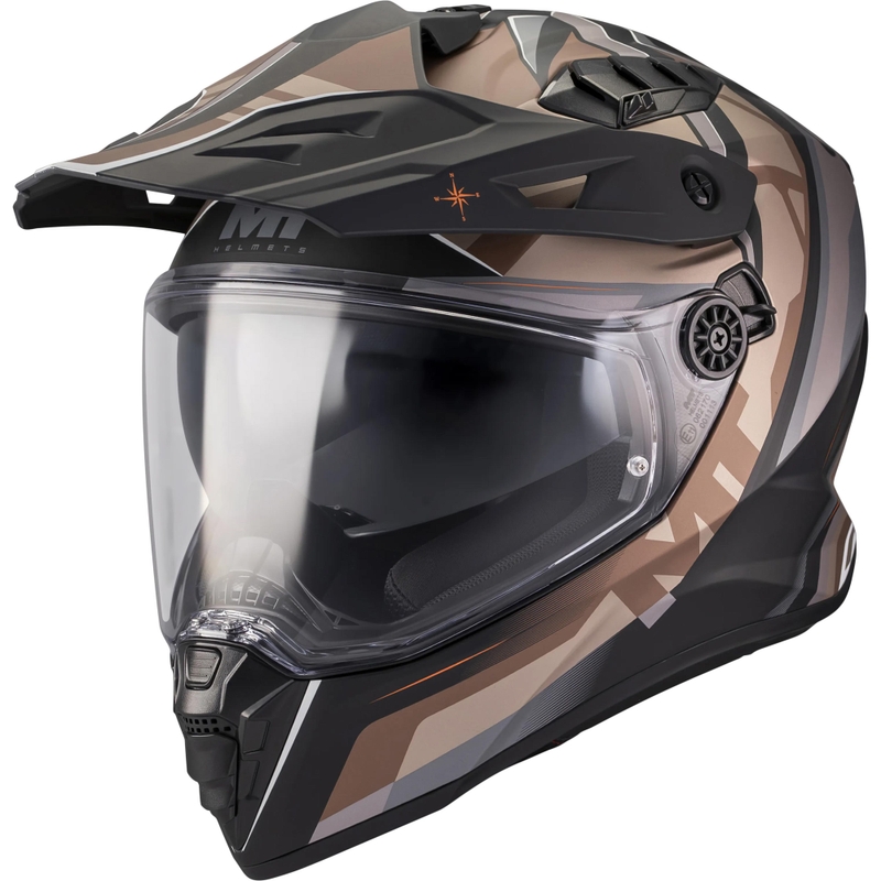 Cască de motocicletă enduro MT Track SV Questor B9 negru mat-maro