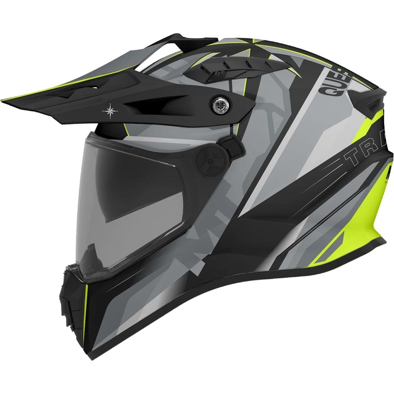 Cască de motocicletă enduro MT Track SV Questor C23 gri mat-negru-galben fluo