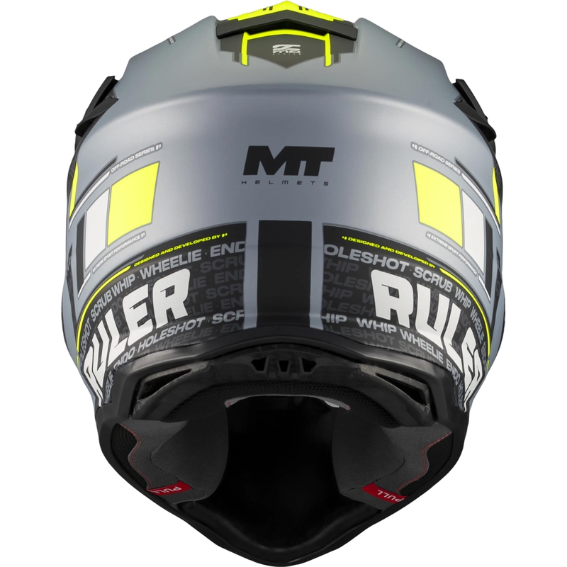 Cască motocross MT Falcon S Ruler C2 negru mat-gri-galben fluo