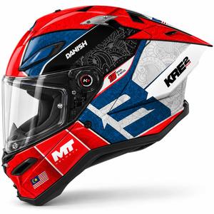 Cască integrală pentru motocicletă MT KRE 2 PLUS Danish 26 Season B5 roșu-albastru