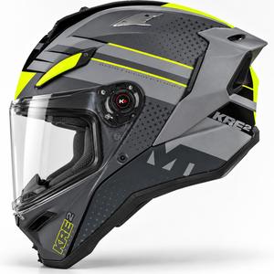 Cască integrală pentru motocicletă MT KRE 2 Fussion C2 gri mat-lucios-galben fluo