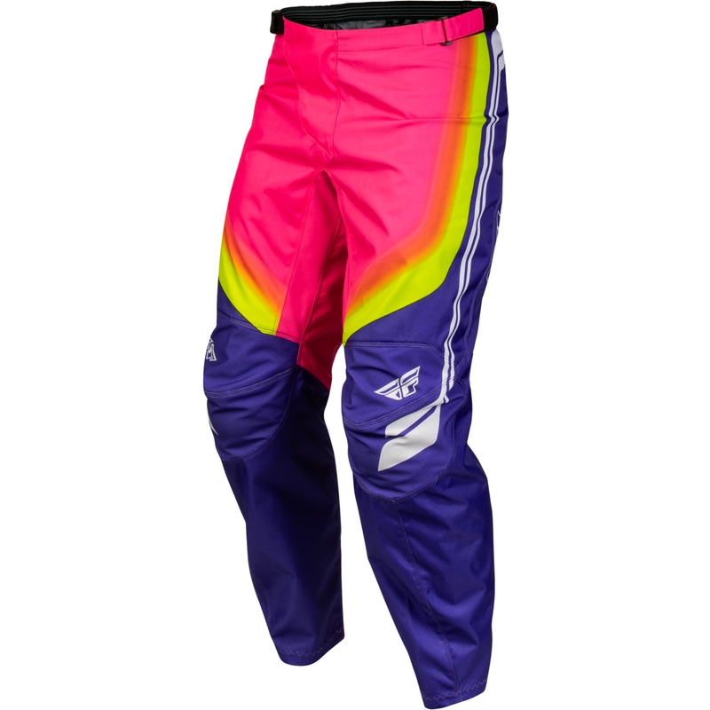 Pantaloni motocross FLY Racing F-16 Raze violet-roșu-galben