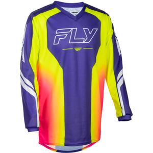 Tricou motocross FLY Racing F-16 Raze pentru copii, violet-roșu-galben