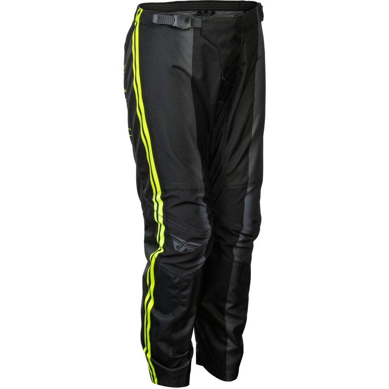 Pantaloni motocross pentru copii FLY Racing F-16 Raze negru-galben fluo