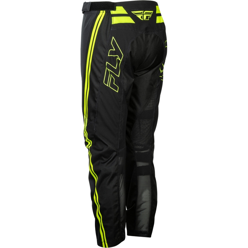 Pantaloni motocross pentru copii FLY Racing F-16 Raze negru-galben fluo