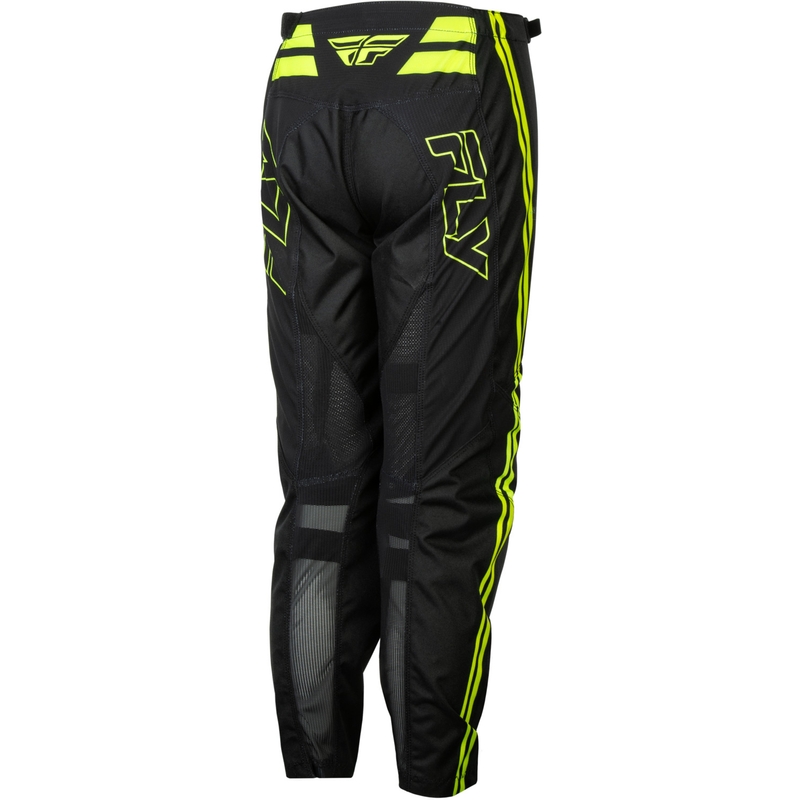 Pantaloni motocross pentru copii FLY Racing F-16 Raze negru-galben fluo