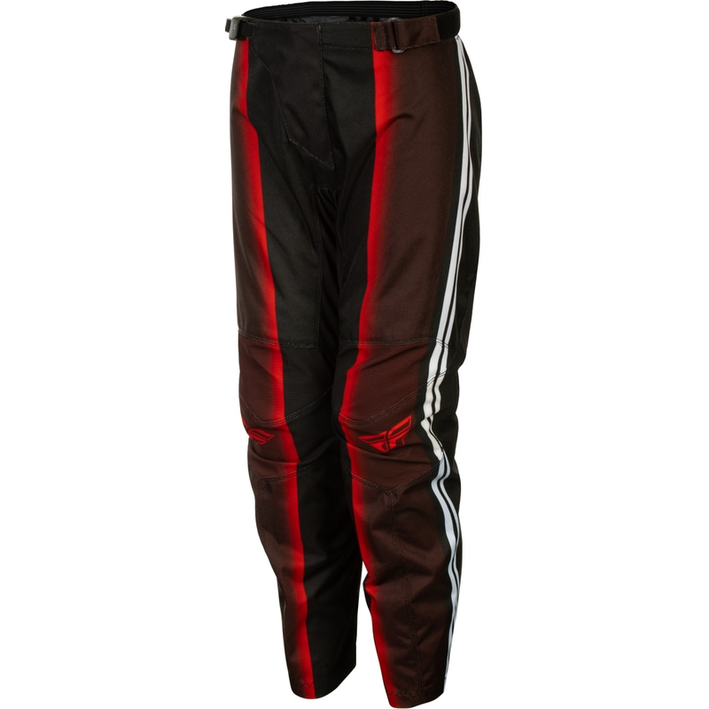 Pantaloni motocross pentru copii FLY Racing F-16 Raze negru-roșu-alb