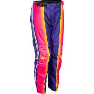 Pantaloni motocross pentru copii FLY Racing F-16 Raze violet-roșu-galben
