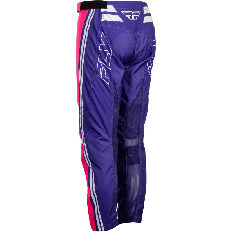 Pantaloni motocross pentru copii FLY Racing F-16 Raze violet-roșu-galben