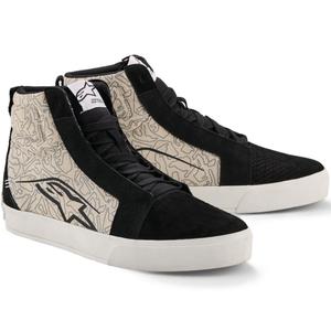 Ghete Motocicletă Alpinestars Ride-63 Canvas Negru-Gri Deschis-Alb