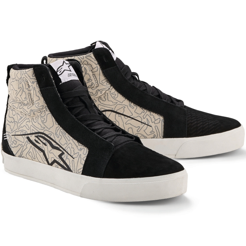 Ghete Motocicletă Alpinestars Ride-63 Canvas Negru-Gri Deschis-Alb