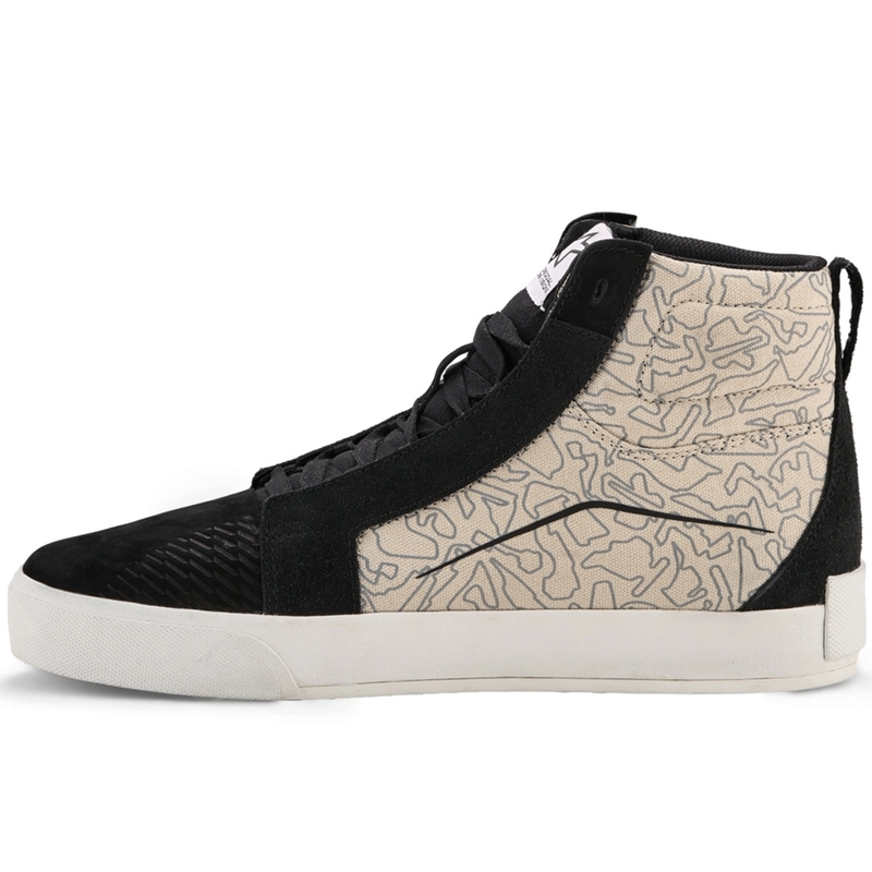 Ghete Motocicletă Alpinestars Ride-63 Canvas Negru-Gri Deschis-Alb