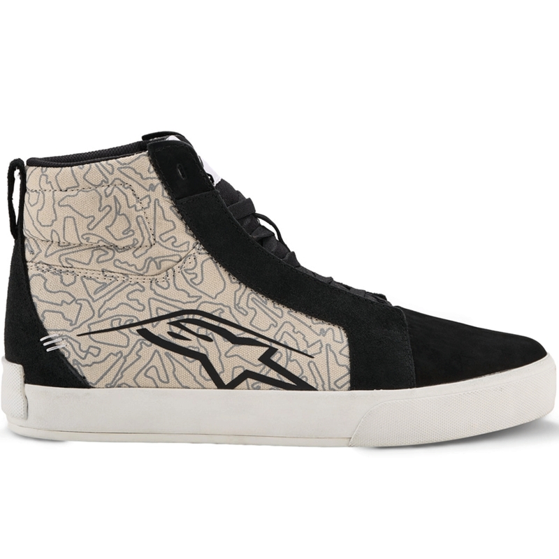 Ghete Motocicletă Alpinestars Ride-63 Canvas Negru-Gri Deschis-Alb