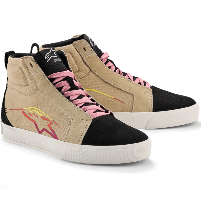 Ghete Motocicletă Alpinestars Ride-63 Canvas Crem-Negru-Alb