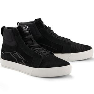 Ghete moto Alpinestars Ride-63 din piele, negru-alb