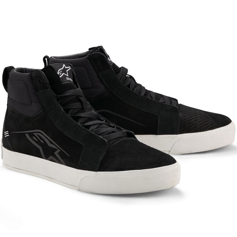 Ghete moto Alpinestars Ride-63 din piele, negru-alb