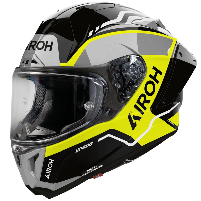 Cască integrală pentru motocicletă Airoh GP 800 Lane, galben fluo