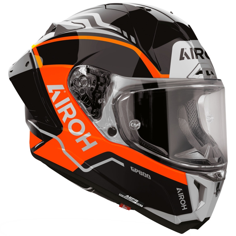 Cască integrală pentru motocicletă Airoh GP 800 Lane, portocaliu fluo