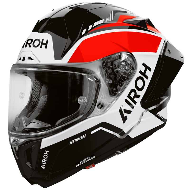 Cască integrală pentru motocicletă Airoh GP 800 Lane, roșie