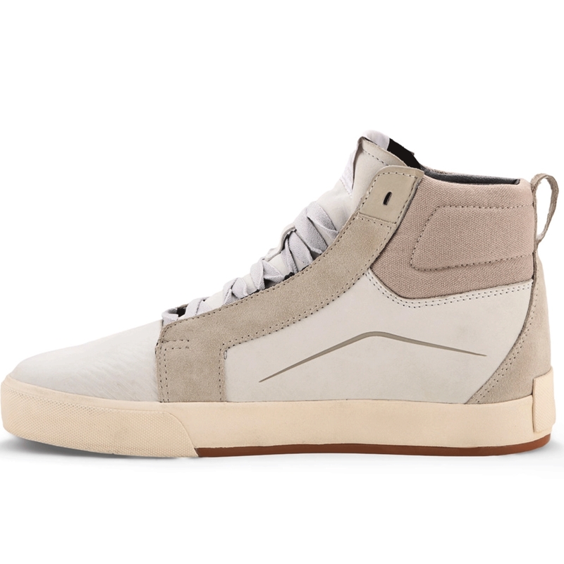 Ghete moto Alpinestars Ride-63 din piele, alb-gri-maro